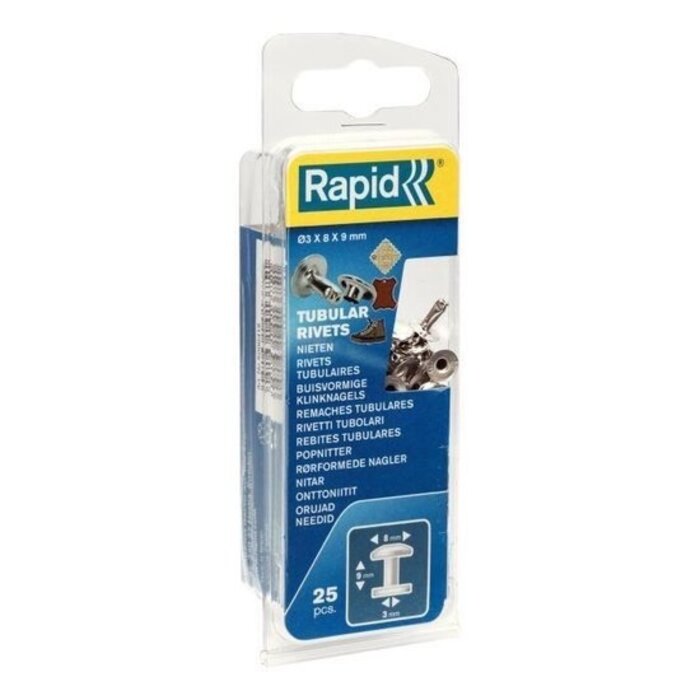 Rapid Rapid Buisvormige Klinknagels 8 x 3 x 9 mm. 25 st.. Box
