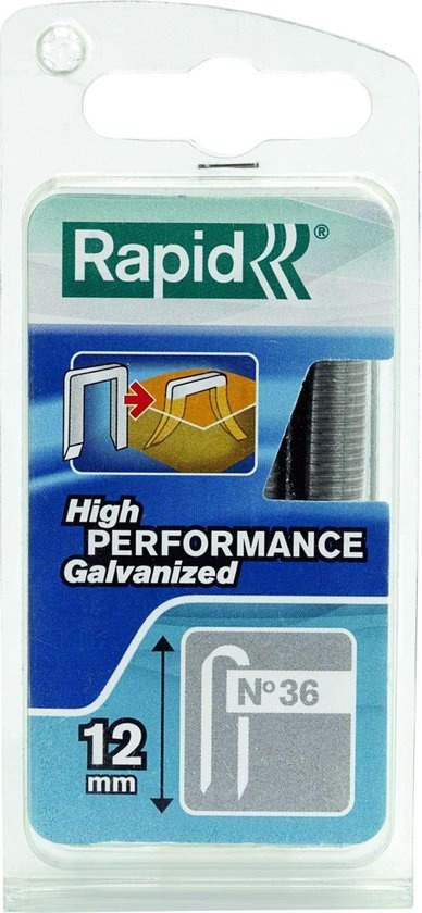Rapid Rapid klammern Typ 36 DP verzinkt, Blister 864 Stück Länge 12 mm