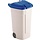 Afvalbak voor buiten 100 LTR, RUBBERMAID beige met blauwe deksel