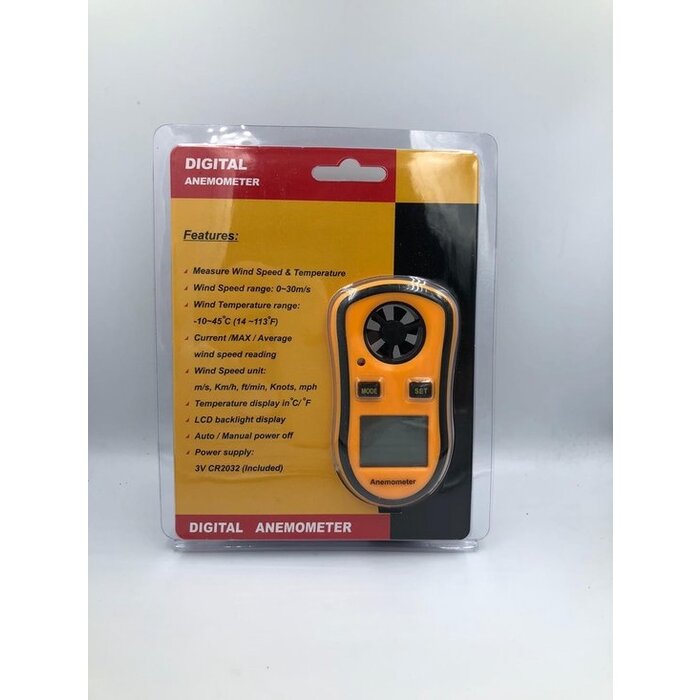 Spider Digitale Anemometer Windsnelheids meter met ingebouwde thermometer