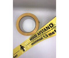 Vloertape Afstand houden geel - zwart 50 mm x 33 mtr - Corona - Covid19