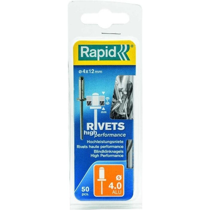 Rapid Rapid Blindklinknagels High Performance Ø 4 x 12 mm incl. Boor 50 st.. Box