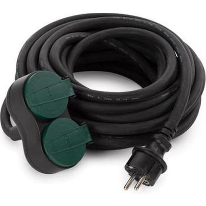 Power Tower Câble de rallonge Power Tower 10 mètres IP44 avec 2 prises également pour l'extérieur -Schuko