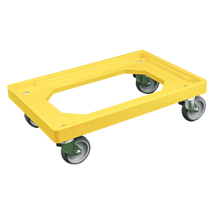 Power Tower Transportframe - dolly voor kunststof kratten van 600 x 400 mm tot 240 kg Geel
