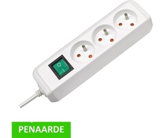 Brennenstuhl Eco-Line Steckdose mit Schalter 3-fach weiß 1,5m H05VV-F 3G1,5 *FR/BE* STIFT ERDE