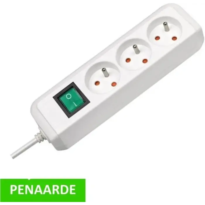 Brennenstuhl Eco-Line stekkerdoos met schakelaar 3-voudig wit 1,5m H05VV-F 3G1,5 *FR-BE* PENAARDE