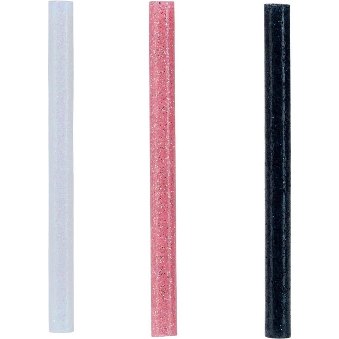 Rapid Rapid 5001422 Bâtons de Colle - Blanc/Noir/Rose Glitter - Ø7x90mm (36pcs)