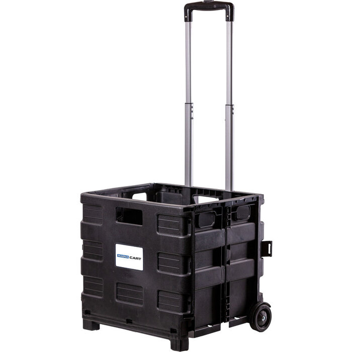 Magna Cart Magnacart Faltbarer Einkaufswagen - Tragkraft bis zu 35KG - Faltbare Kiste auf Rädern - 38 x 36 x 33 - Griff bis zu 98CM - Schwarz