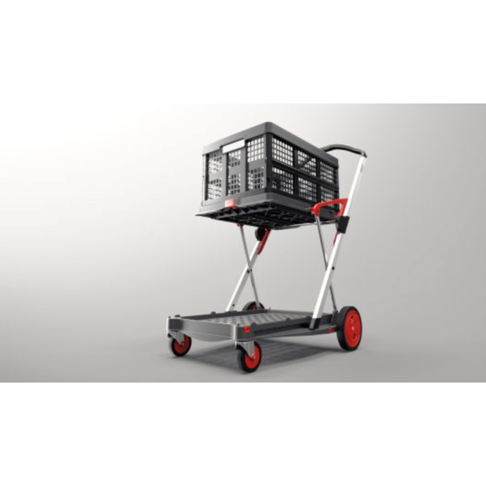 Clax Clax trolley + 1 vouwkrat - rood/grijs
