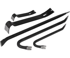 Rougneck Gorilla Bar 5er-Pack - Brecheisen-Set - 5 Stück - schwarze Pulverbeschichtung