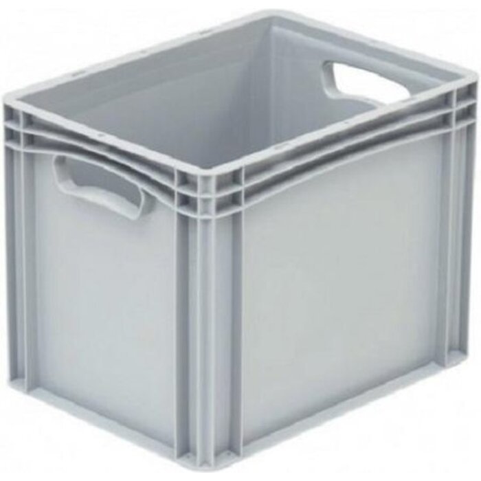 Kunststof krat met gesloten zijkanten en 2 handvaten 400x300x320 mm