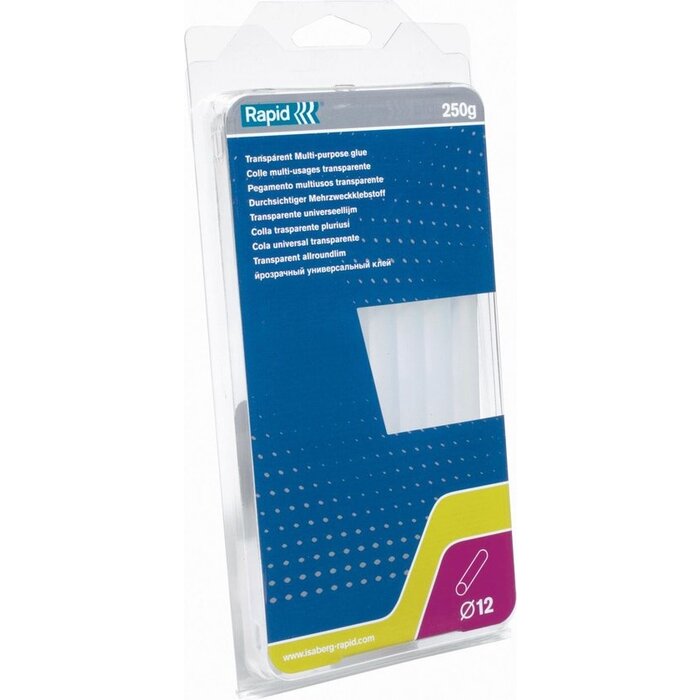 Rapid Rapid Lijmpatronen Universeel Transparant voor Rapid 12mm Lijmpistolen - Compatibel met 11 mm lijmpistolen - 250 Gram - 14 Stuks