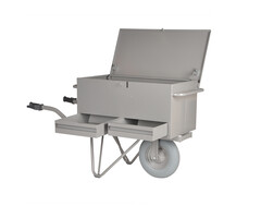 Matador Brouette à outils, plateau rectangulaire 90x50x43 cm, pneu increvable avec 2 tiroirs