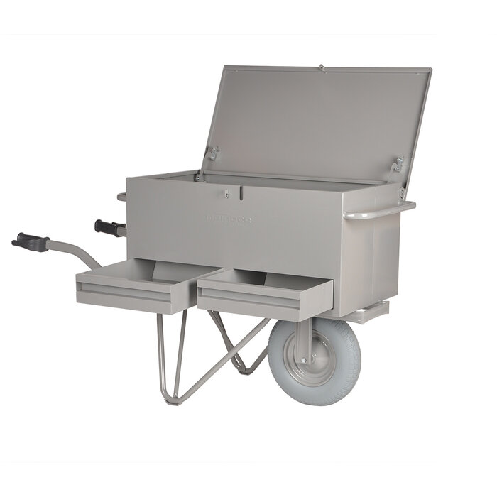 Matador Gereedschapskruiwagen, Rechthoekige Tray 90x50x43 cm, Lekvrije Band met 2 lades