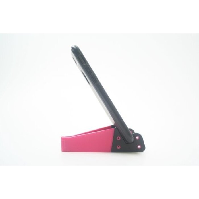 Verstelbare telefoonstandaard set van drie kleuren: zwart, roze en wit