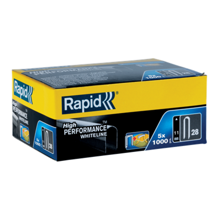 Rapid Kabelnieten 28/11 mm DP (wit) 5 x 1.000 st., Box