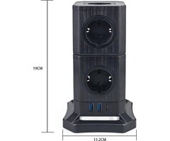 Power Tower Bloc d'extension Power Tower avec 9 prises, 2 ports USB-A et 1 port USB-C