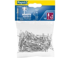 Rapid Rapid Blindklinknagels Standaard Ø 3.2 x 8 mm 100 st.. Zak