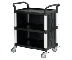 Matador Regalwagen Typ 808C 3 Etagen schwarz 850x480x1000 mm 3 geschlossene Seiten