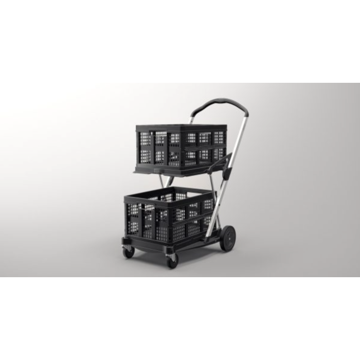 Clax Clax trolley inclusief vouwkrat - Zwart
