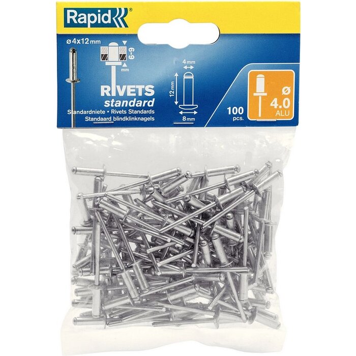 Rapid Rapid Standaard snelle klinknagel Ø4.0 x 12 mm - 5000379