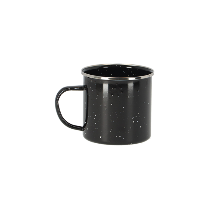 Dutchlander Dutchlander Emaille Becher 490ml schwarz gesprenkelt