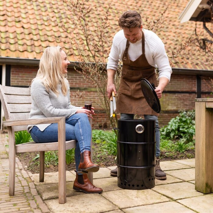 Esschert Design Dutchlander Tablier de barbecue en cuir de buffle marron
