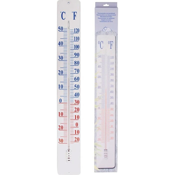 Esschert Design thermometer op wandplaat 90 cm