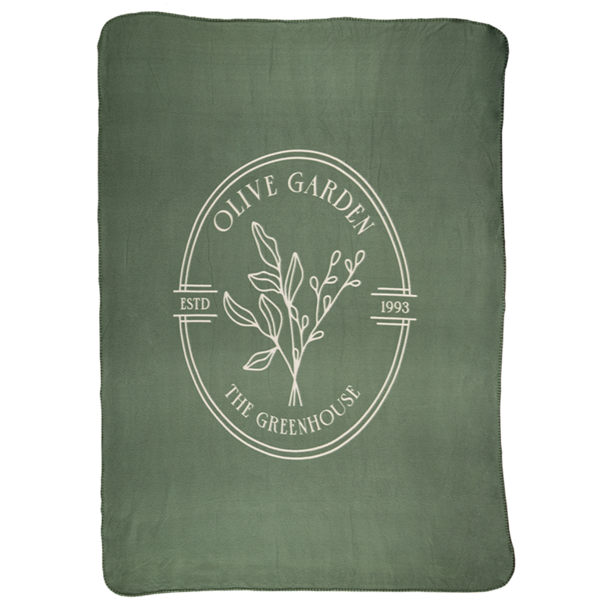 Dutchlander Plaid en laine polaire Olive garden 130x180cm