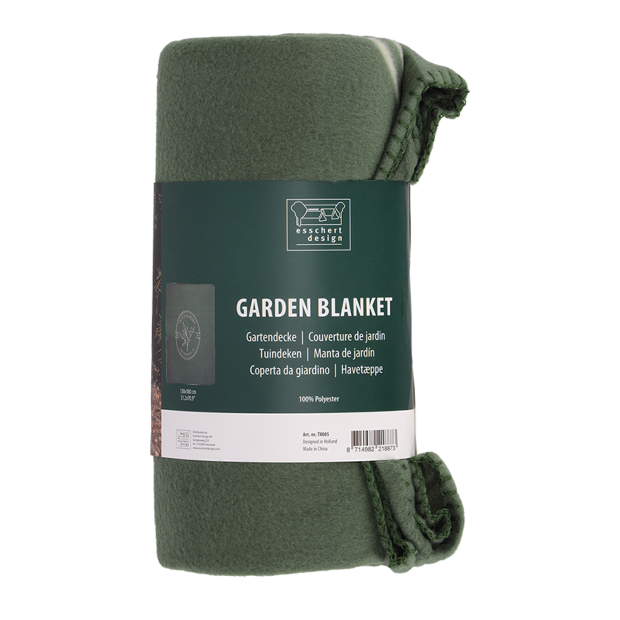 Dutchlander Plaid en laine polaire Olive garden 130x180cm