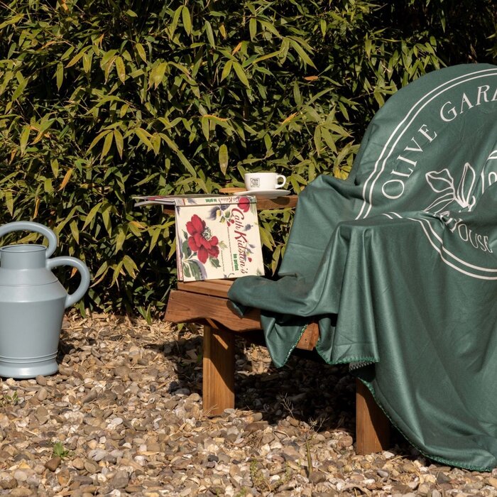 Dutchlander Fleece kariert Olive Garten 130x180cm