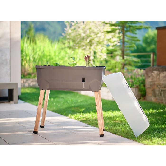 Gusta Garden Gusta Garden Sammy Salad kweekbak met watertank en deksel, Antraciet
