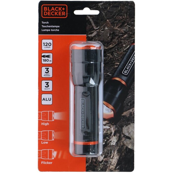 Black & Decker Black + Decker Led Taschenlampe 3W 120 lm 180mtr Strahl