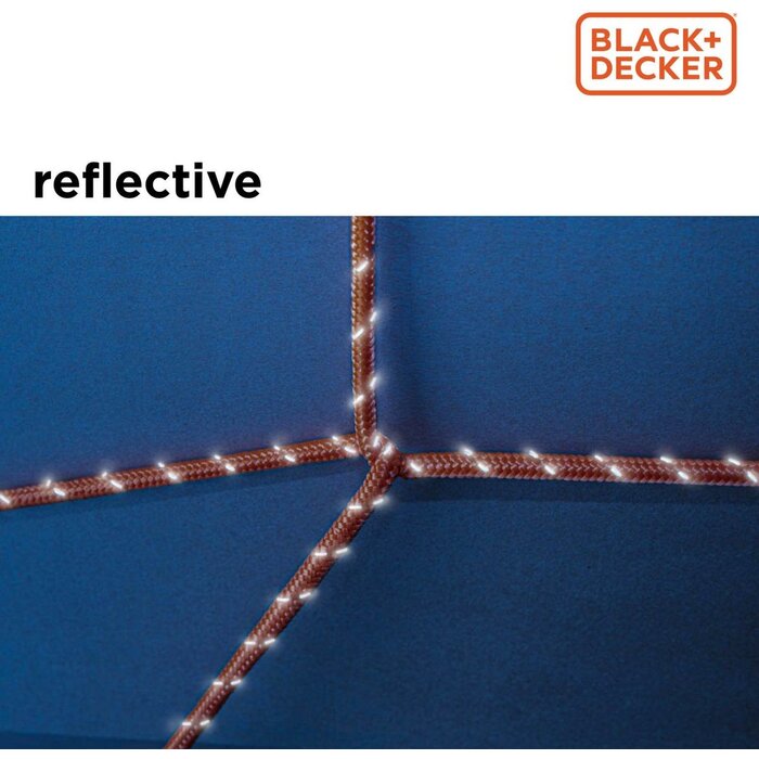 Black & Decker Corde d´arrimage BLACK+DECKER  avec rouleau - 15 mètres - 8MM - Nylon - Orange