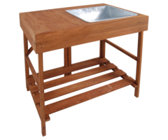 Esschert Design Esschert Design Tontisch Hartholz mit Zinkwanne