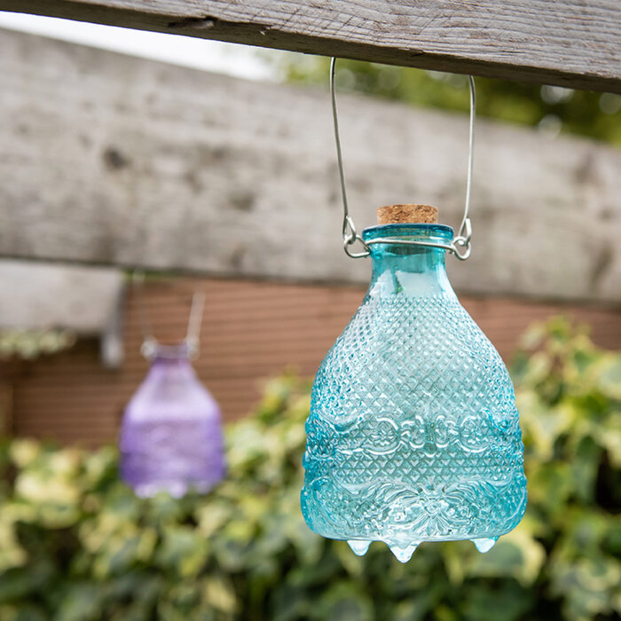 Esschert Design Dutchlander Vintage Wespenfalle Tartan Glas S blau