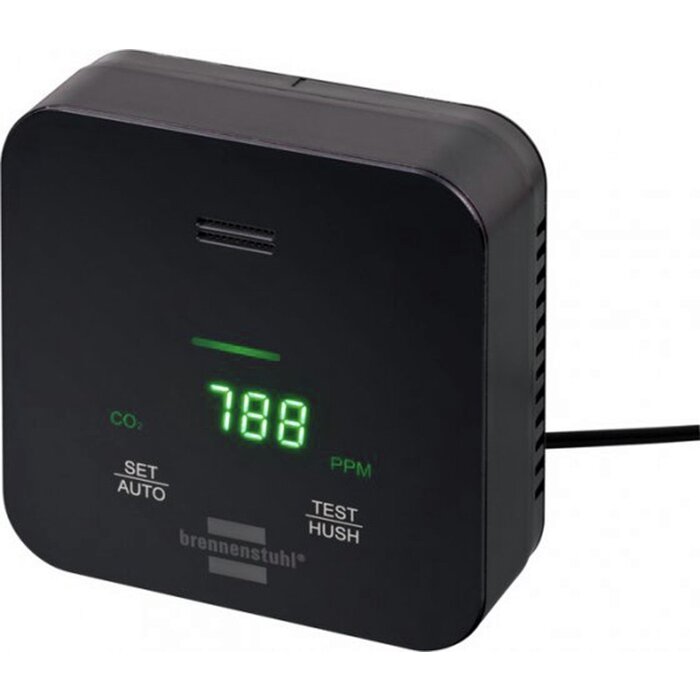 Brennenstuhl Brennenstuhl CO2-Messgerät C2M L 4050 zur Überwachung der Luftqualität (mit CO2-Farbdisplay, Alarmsignal, Batteriebetrieb bis zu 12 Stunden, inkl. Netzteil)