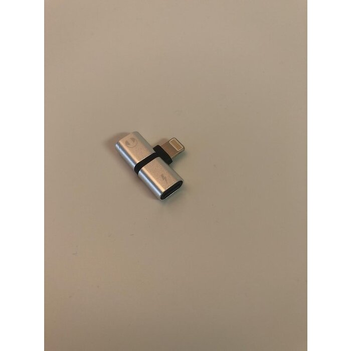 Power Tower Splitter Power Tower voor Iphone audio en opladen Zilver