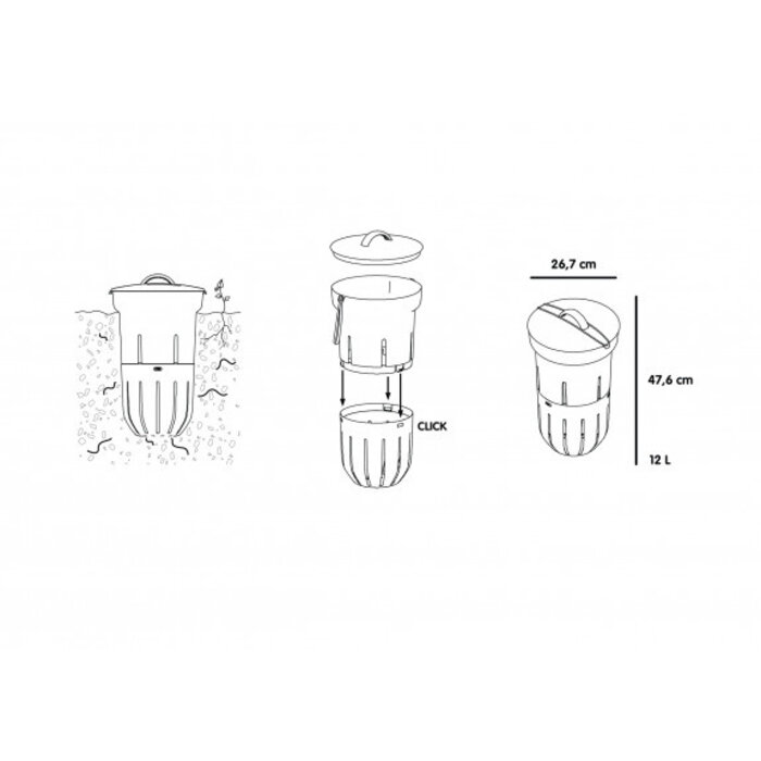 Power Tower Wurmkomposter für direkt in den Boden Lime Green