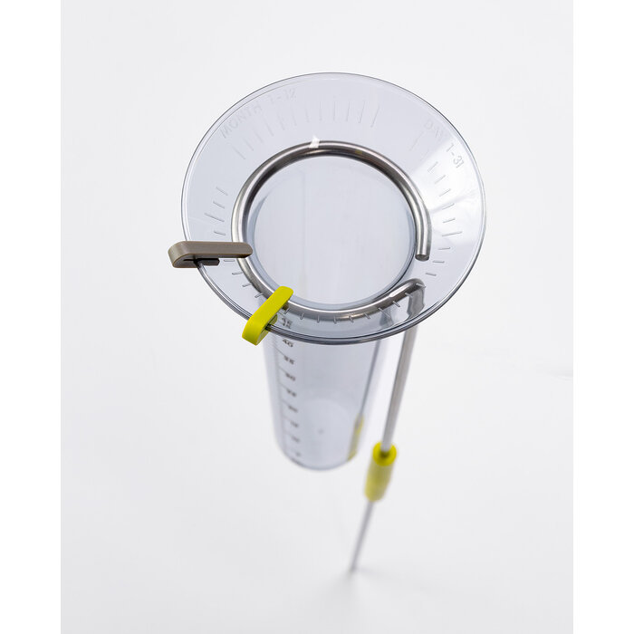 Regenmeter met roestvrijstalen pin en tijdverloopwijzer