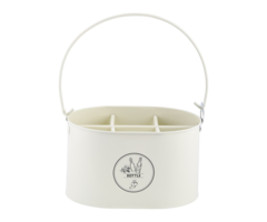 Esschert Design Casier à bouteilles avec décapsuleur - Blanc crème - pour 6 bouteilles