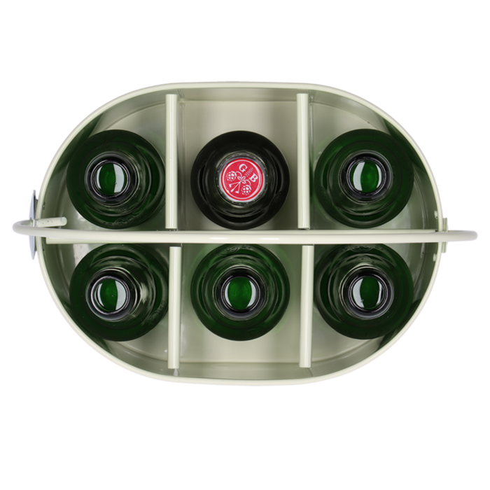 Esschert Design Casier à bouteilles avec décapsuleur - Blanc crème - pour 6 bouteilles