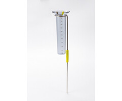 Pluviomètre avec tige en acier inoxydable et indicateur de temps écoulé