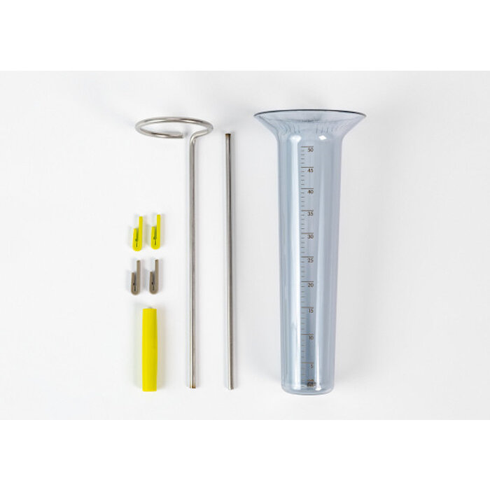 Regenmeter met roestvrijstalen pin en tijdverloopwijzer