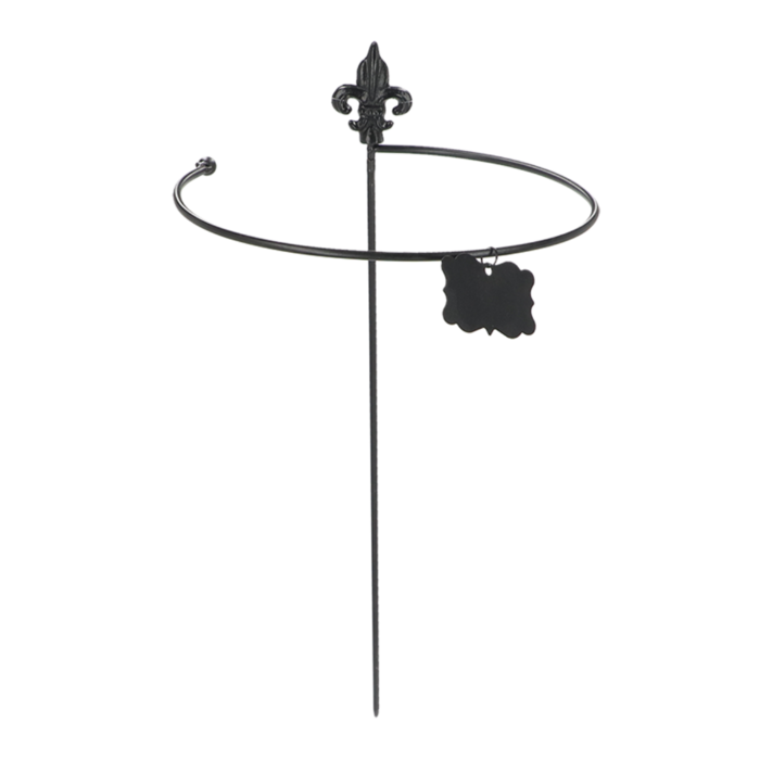 Esschert Design Plantensteun Franse lelie  open cirkel zwart 60 cm