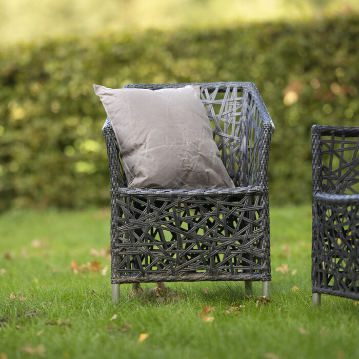Esschert Design Esschert Design - Waxed canvas outdoor buitenkussen - 47,5X47,5cm - Grijs