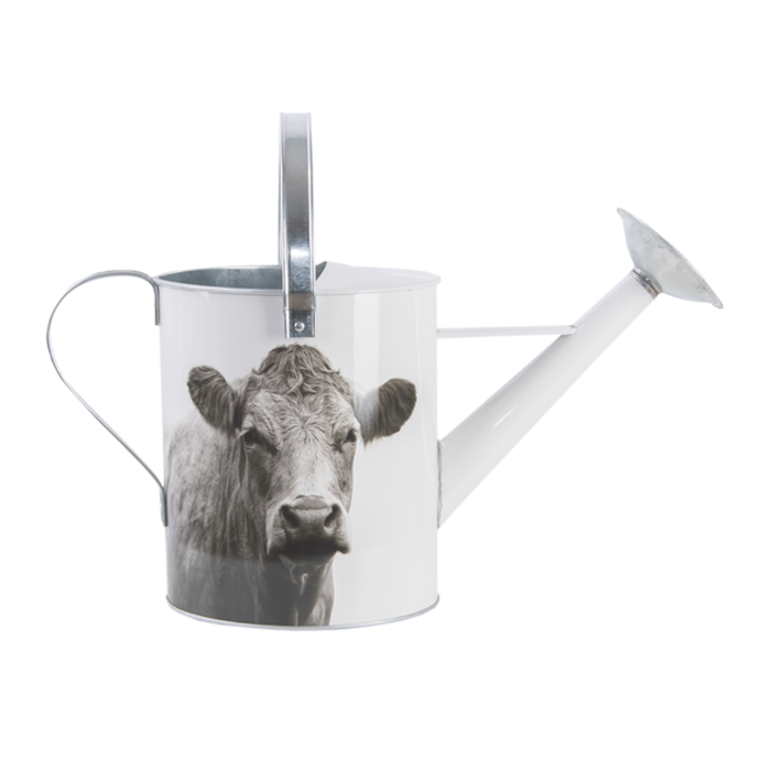 Esschert Design Esschert Design Gieter Koe 5 Liter 44,5 X 25 Cm Zink Wit