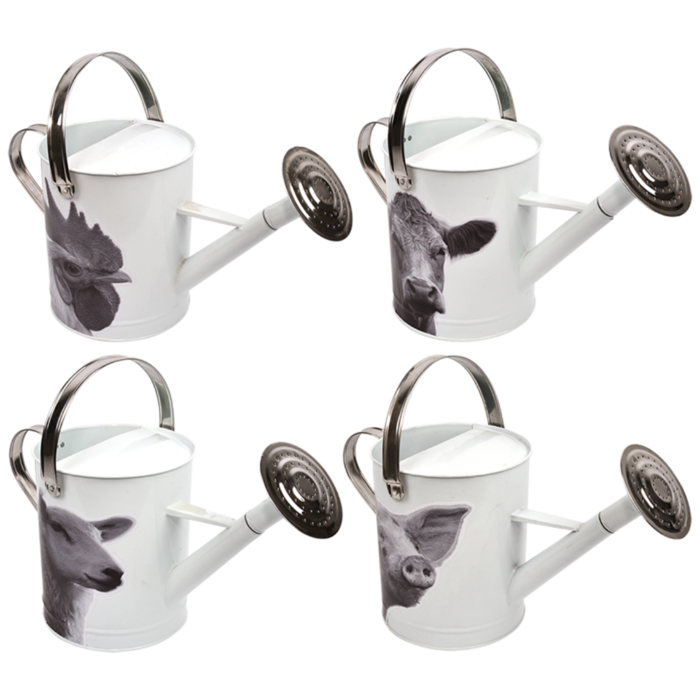 Esschert Design Esschert Design Gieter Koe 5 Liter 44,5 X 25 Cm Zink Wit