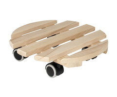 EDA EDA - Runder Blumentopfständer aus Buche mit Rädern 30 cm