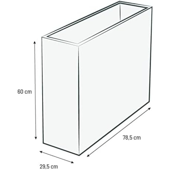 EDA EDA - Plantenbak -Rechthoekig - 78,5 x 29,5 x 60 cm - 46L - Stone effect - Antraciet